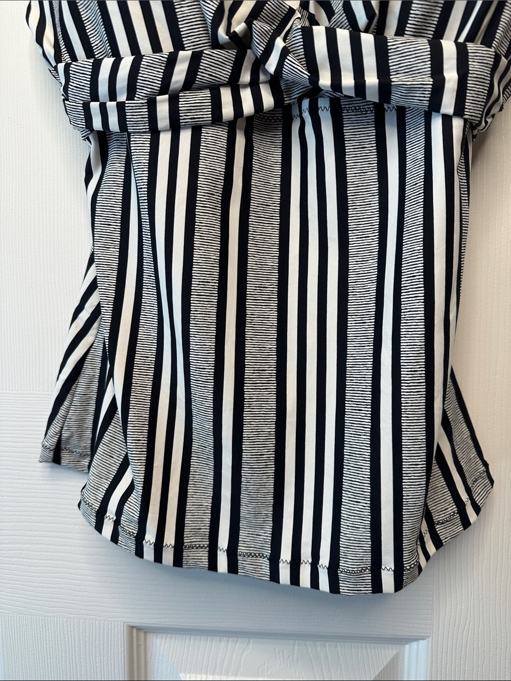 Striped Black & White Women's Tankini Swim Top by Leilani - Picture 3 of 8